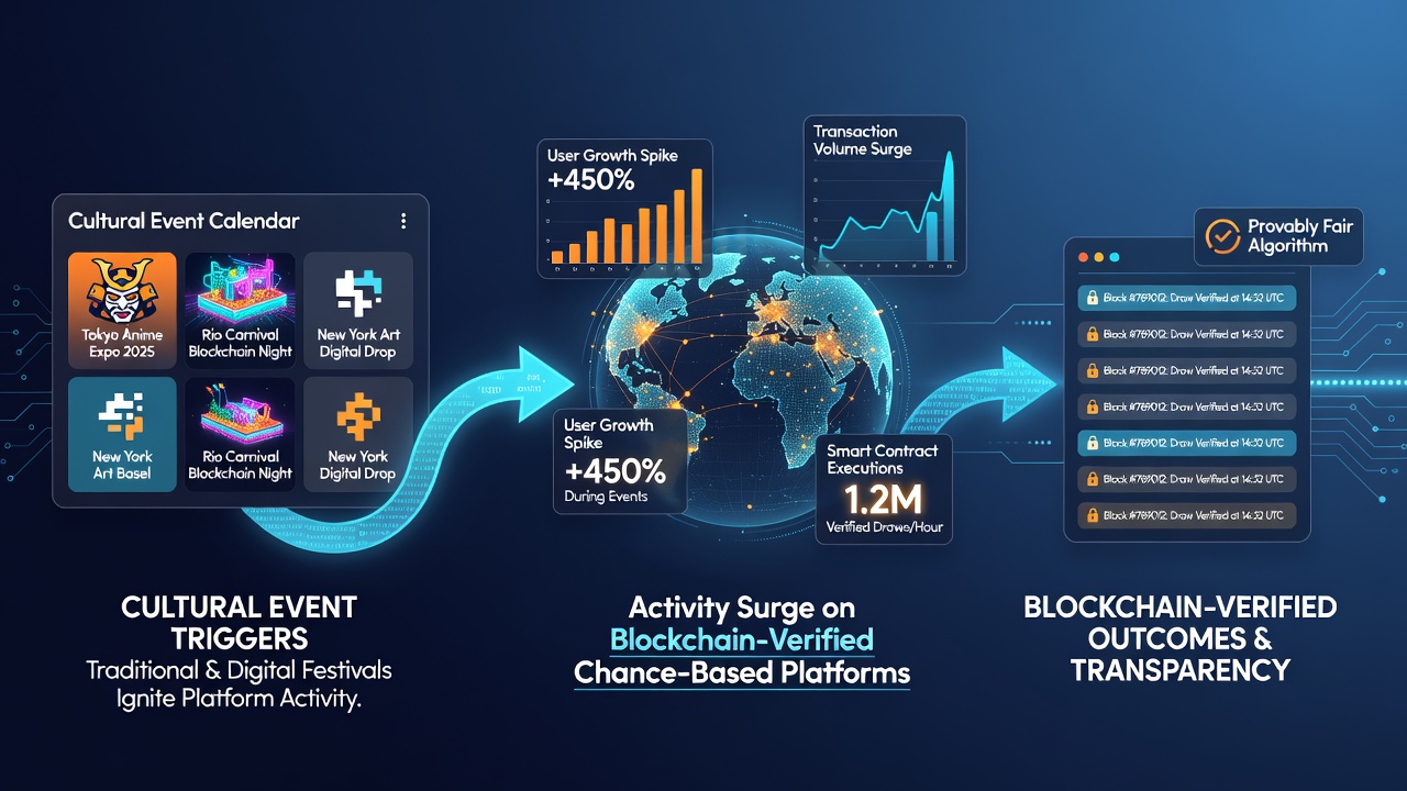 Data visualization of activity surges tied to cultural events on blockchain platforms