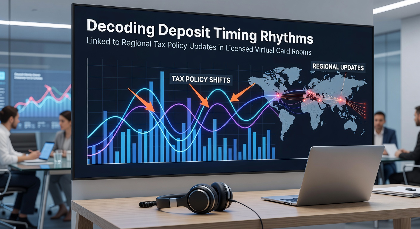 Visualization of deposit timing patterns in virtual card rooms influenced by tax policy changes across regions