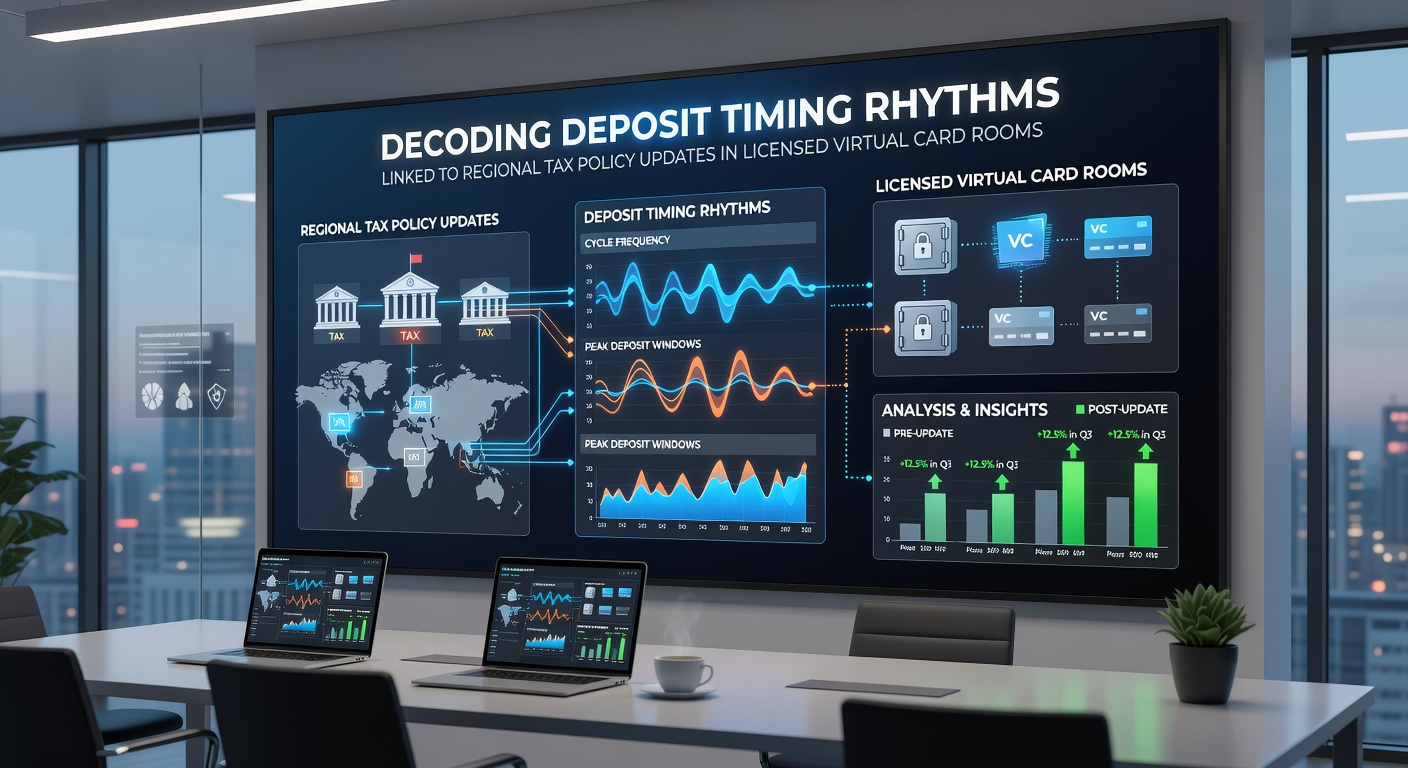 Graphs and charts showing correlations between tax updates and deposit activity in licensed virtual card rooms