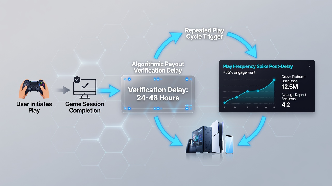 Analytics dashboard showing user play cycle patterns linked to payout processing times in digital roulette environments