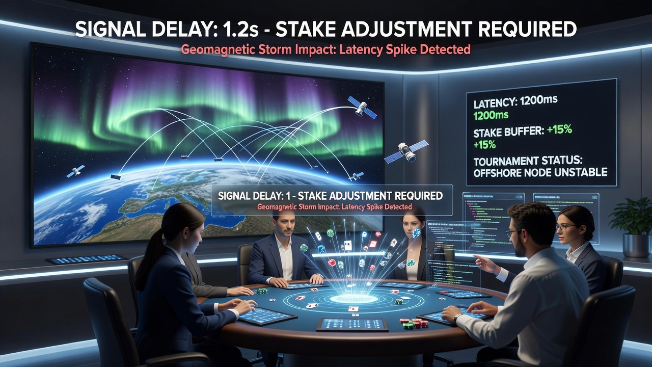 Satellite communication towers and poker tournament interfaces disrupted by geomagnetic activity