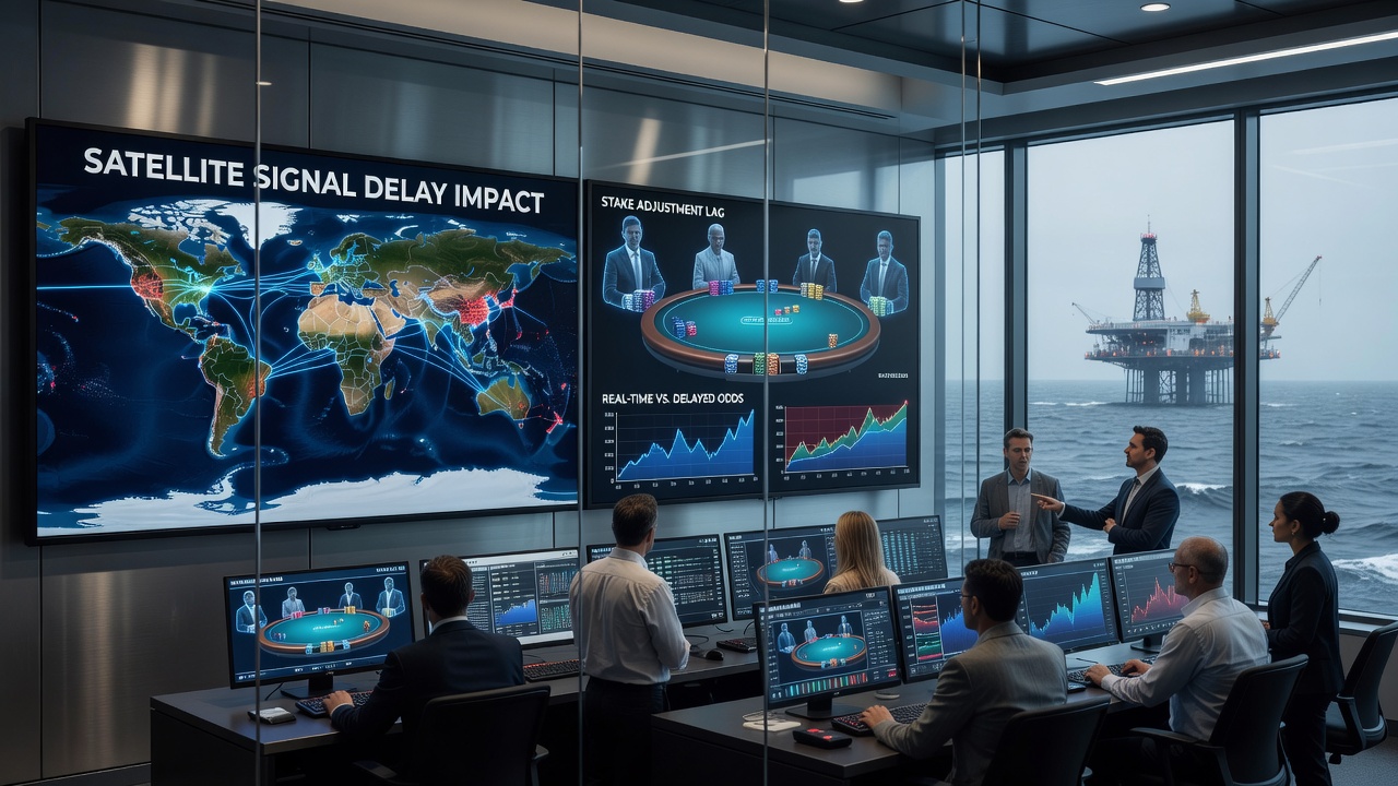Offshore poker tournament dashboard showing delayed stake updates during a geomagnetic event