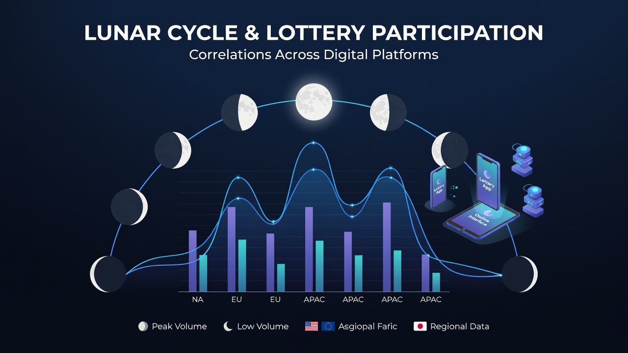 Data visualization showing lottery participation trends aligned with lunar phases across digital platforms in North America, Europe, and Asia during 2025-2026