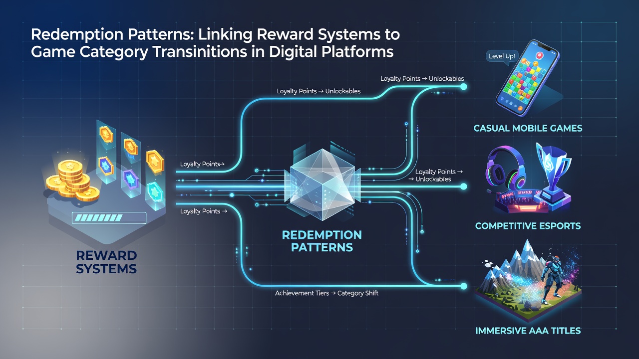 Analytics dashboard displaying player migration flows between game categories following reward redemptions