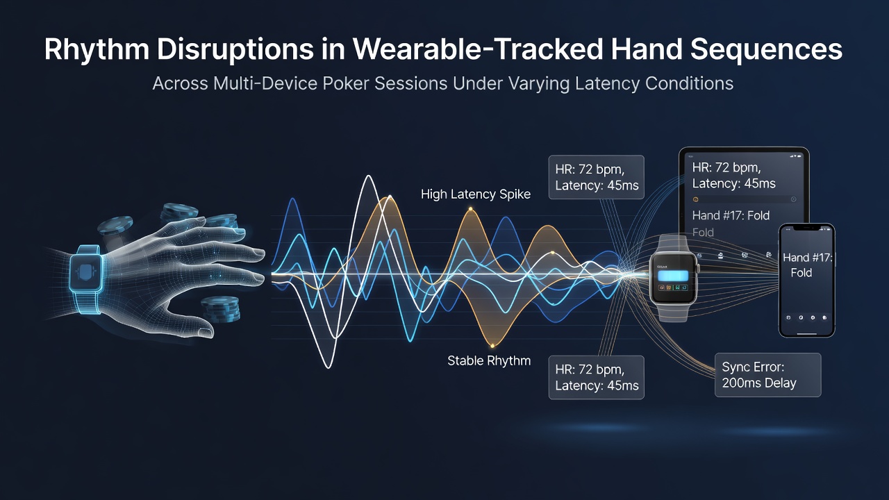 Wearable sensors capturing hand movement patterns during multi-device poker gameplay sessions