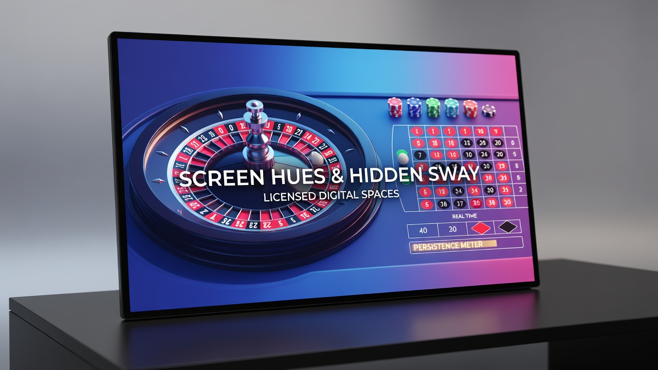 Close-up view of digital roulette wheel with color calibration tools active on screen