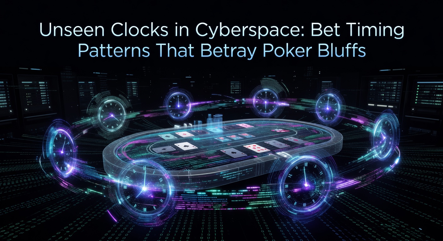 Close-up of a digital poker interface with a subtle timer overlay highlighting bet action delays on an online table